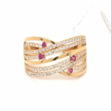925 Silver K Gold Fashion Ring Jewelry